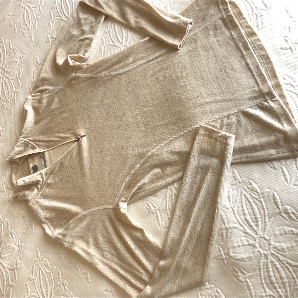 Smartwool cream quarter zip top